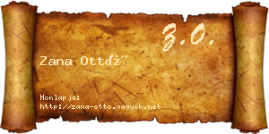 Zana Ottó névjegykártya